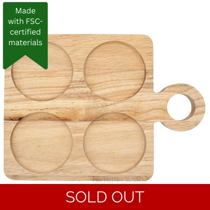 Hevea Wood Serving board with 4 Holes